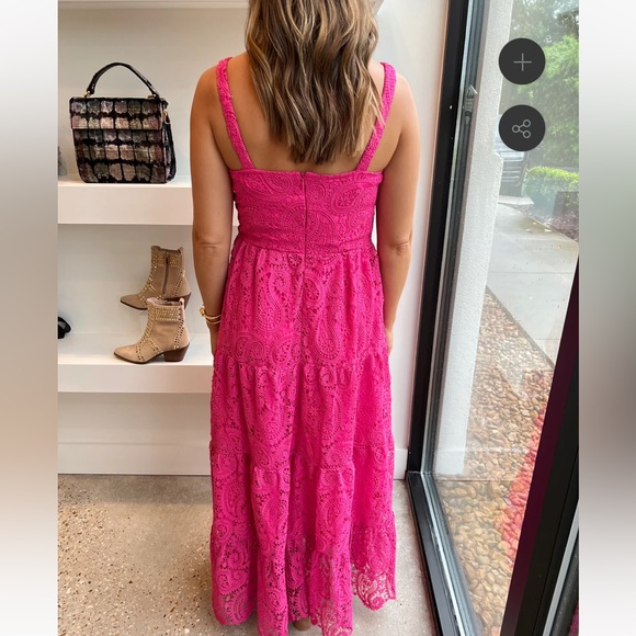 NWT Fuchsia Lace Maxi Dress - Picture 2 of 2